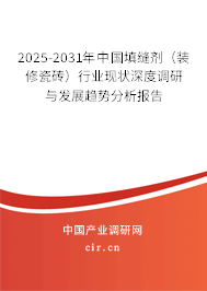 2025-2031年中國填縫劑（裝修瓷磚）行業(yè)現(xiàn)狀深度調研與發(fā)展趨勢分析報告