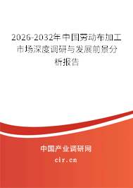 2026-2032年中國勞動布加工市場深度調(diào)研與發(fā)展前景分析報告
