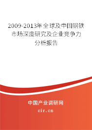 2009-2013年全球及中國鋼鐵市場深度研究及企業(yè)競爭力分析報(bào)告