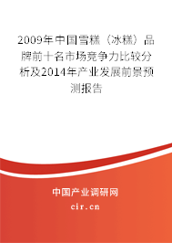 2009年中國雪糕（冰糕）品牌前十名市場競爭力比較分析及2014年產業(yè)發(fā)展前景預測報告