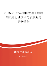 2026-2032年中國管道工程勘察設計行業(yè)調研與發(fā)展趨勢分析報告