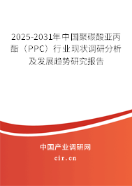 2025-2031年中國聚碳酸亞丙酯（PPC）行業(yè)現(xiàn)狀調(diào)研分析及發(fā)展趨勢研究報告