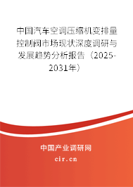 中國(guó)汽車空調(diào)壓縮機(jī)變排量控制閥市場(chǎng)現(xiàn)狀深度調(diào)研與發(fā)展趨勢(shì)分析報(bào)告（2025-2031年）