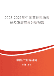 2023-2029年中國其他市場調研及發(fā)展前景分析報告