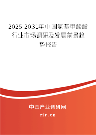 2025-2031年中國氨基甲酸酯行業(yè)市場調(diào)研及發(fā)展前景趨勢報(bào)告 2025-2031年中國氨基甲酸酯行業(yè)市場調(diào)研及發(fā)展前景趨勢報(bào)告