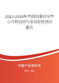 2013-2018年中國創(chuàng)業(yè)孵化中心市場調研與發(fā)展趨勢預測報告