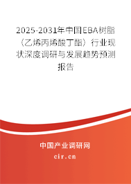 2025-2031年中國EBA樹脂（乙烯丙烯酸丁酯）行業(yè)現(xiàn)狀深度調(diào)研與發(fā)展趨勢預(yù)測報(bào)告