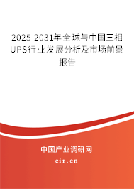 2025-2031年全球與中國三相UPS行業(yè)發(fā)展分析及市場前景報告