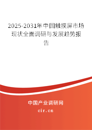 2025-2031年中國觸摸屏市場現(xiàn)狀全面調(diào)研與發(fā)展趨勢報告