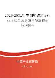 2025-2031年中國地鐵建設(shè)行業(yè)現(xiàn)狀全面調(diào)研與發(fā)展趨勢分析報告