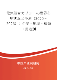 電気融合カプラーの世界市場(chǎng)狀況と予測(cè)(2020~2026):企業(yè)·地域·種類·用途別 電気融合カプラーの世界市場(chǎng)狀況と予測(cè)(2020~2026):企業(yè)·地域·種類·用途別