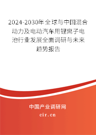 2024-2030年全球與中國(guó)混合動(dòng)力及電動(dòng)汽車用鋰離子電池行業(yè)發(fā)展全面調(diào)研與未來(lái)趨勢(shì)報(bào)告