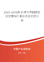 2025-2031年全球與中國(guó)精密鎖定螺母行業(yè)現(xiàn)狀及前景分析 2025-2031年全球與中國(guó)精密鎖定螺母行業(yè)現(xiàn)狀及前景分析