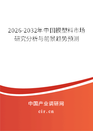 2026-2032年中國模塑料市場研究分析與前景趨勢預測 2026-2032年中國模塑料市場研究分析與前景趨勢預測