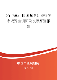 2012年中國地暖多功能球閥市場深度調(diào)研及發(fā)展預(yù)測報告