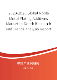 2020-2026 Global Noble Metal Plating Additives Market In-Depth Research and Trends Analysis Report 2020-2026 Global Noble Metal Plating Additives Market In-Depth Research and Trends Analysis Report