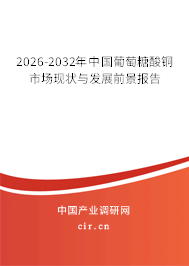 2026-2032年中國葡萄糖酸銅市場現(xiàn)狀與發(fā)展前景報告