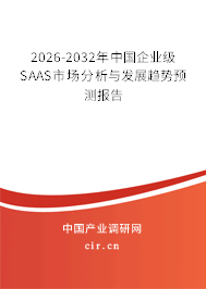 2026-2032年中國企業(yè)級SAAS市場分析與發(fā)展趨勢預測報告