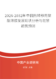 2026-2032年中國熱轉(zhuǎn)移用聚酯薄膜發(fā)展現(xiàn)狀分析與前景趨勢預(yù)測