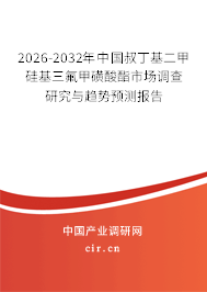 2026-2032年中國叔丁基二甲硅基三氟甲磺酸酯市場調(diào)查研究與趨勢預(yù)測報告
