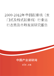 2009-2012年中國(guó)起重機(jī)（龍門式及橋式起重機(jī)）行業(yè)運(yùn)行態(tài)勢(shì)及市場(chǎng)發(fā)展研究報(bào)告