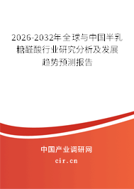2026-2032年全球與中國半乳糖醛酸行業(yè)研究分析及發(fā)展趨勢預測報告