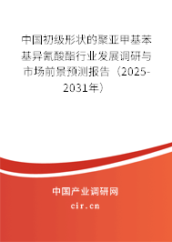 中國初級形狀的聚亞甲基苯基異氰酸酯行業(yè)發(fā)展調(diào)研與市場前景預測報告（2025-2031年）