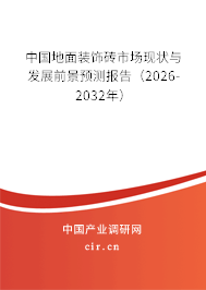 中國地面裝飾磚市場現(xiàn)狀與發(fā)展前景預(yù)測報告(2025-2031年) 中國地面裝飾磚市場現(xiàn)狀與發(fā)展前景預(yù)測報告(2025-2031年)