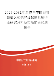 2025-2031年全球與中國(guó)經(jīng)導(dǎo)管植入式無(wú)導(dǎo)線(xiàn)起搏系統(tǒng)行業(yè)研究分析及市場(chǎng)前景預(yù)測(cè)報(bào)告