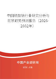 中國硫酸鈉行業(yè)研究分析與前景趨勢預(yù)測報告（2026-2032年）