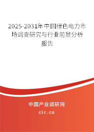 2025-2031年中國綠色電力市場調(diào)查研究與行業(yè)前景分析報告