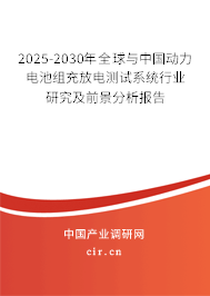 2025-2030年全球與中國(guó)動(dòng)力電池組充放電測(cè)試系統(tǒng)行業(yè)研究及前景分析報(bào)告