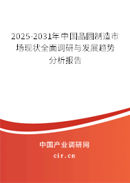 2025-2031年中國晶圓制造市場現(xiàn)狀全面調(diào)研與發(fā)展趨勢分析報告