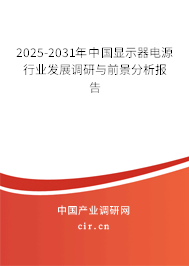 2025-2031年中國顯示器電源行業(yè)發(fā)展調(diào)研與前景分析報告