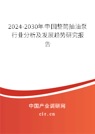 2024-2030年中國(guó)整筒抽油泵行業(yè)分析及發(fā)展趨勢(shì)研究報(bào)告