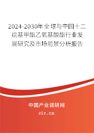 2024-2030年全球與中國十二烷基甲酯乙氧基酸酯行業(yè)發(fā)展研究及市場前景分析報(bào)告