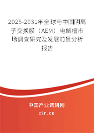 2025-2031年全球與中國(guó)陰離子交換膜（AEM）電解槽市場(chǎng)調(diào)查研究及發(fā)展前景分析報(bào)告