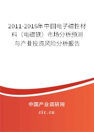 2011-2016年中國電子磁性材料（電磁鐵）市場分析預(yù)測與產(chǎn)業(yè)投資風(fēng)險分析報告
