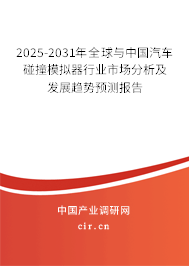 2025-2031年全球與中國汽車碰撞模擬器行業(yè)市場分析及發(fā)展趨勢預測報告