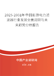 2025-2031年中國(guó)有源電力濾波器行業(yè)發(fā)展全面調(diào)研與未來(lái)趨勢(shì)分析報(bào)告 2025-2031年中國(guó)有源電力濾波器行業(yè)發(fā)展全面調(diào)研與未來(lái)趨勢(shì)分析報(bào)告