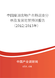 中國(guó)巢湖房地產(chǎn)市場(chǎng)調(diào)查分析及發(fā)展前景預(yù)測(cè)報(bào)告（2012/2013年）