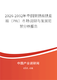 2026-2032年中國聚酰胺酰亞胺（PAI）市場(chǎng)調(diào)研與發(fā)展前景分析報(bào)告