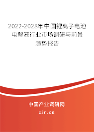 2022-2028年中國(guó)鋰離子電池電解液行業(yè)市場(chǎng)調(diào)研與前景趨勢(shì)報(bào)告 2022-2028年中國(guó)鋰離子電池電解液行業(yè)市場(chǎng)調(diào)研與前景趨勢(shì)報(bào)告