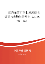 中國汽車霧燈行業(yè)發(fā)展現(xiàn)狀調(diào)研與市場前景預(yù)測(2025-2031年) 中國汽車霧燈行業(yè)發(fā)展現(xiàn)狀調(diào)研與市場前景預(yù)測(2025-2031年)