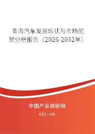 青海汽車發(fā)展現(xiàn)狀與市場前景分析報告（2026-2032年）