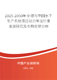 2025-2030年全球與中國水下生產(chǎn)系統(tǒng)液壓動(dòng)力單元行業(yè)發(fā)展研究及市場(chǎng)前景分析