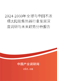 2024-2030年全球與中國不濃縮太陽能集熱器行業(yè)發(fā)展深度調研與未來趨勢分析報告