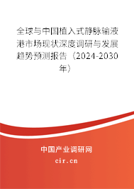 全球與中國植入式靜脈輸液港市場現(xiàn)狀深度調(diào)研與發(fā)展趨勢預(yù)測報告（2024-2030年）