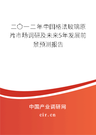 二〇一二年中國格法玻璃原片市場調(diào)研及未來5年發(fā)展前景預(yù)測報告