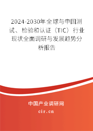 2024-2030年全球與中國測試、檢驗和認(rèn)證（TIC）行業(yè)現(xiàn)狀全面調(diào)研與發(fā)展趨勢分析報告